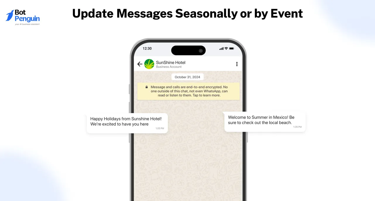 Update Messages Seasonally or by Event