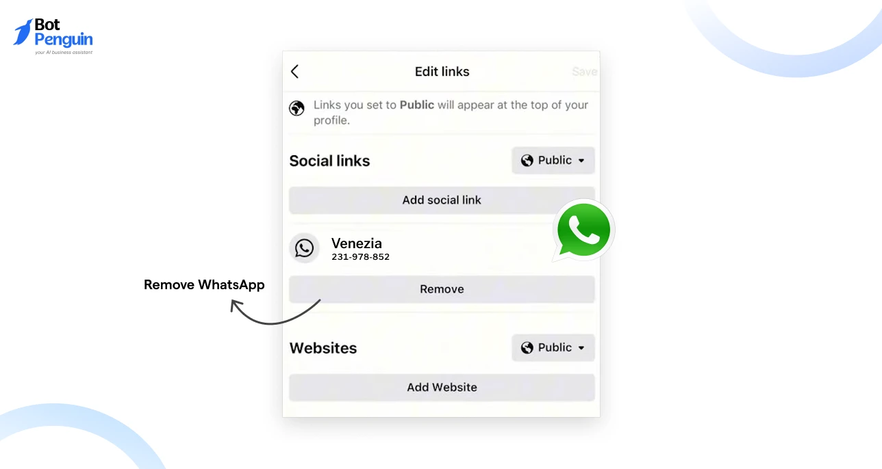 Removing or Unlinking WhatsApp from Facebook