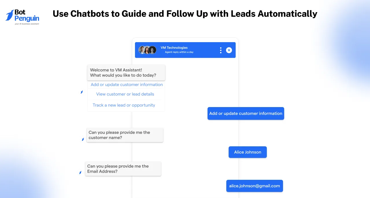 Use Chatbots to Guide and Follow Up with Leads Automatically