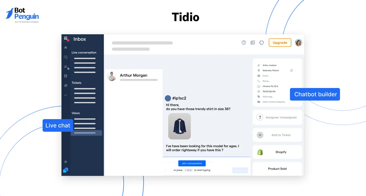 Tidio Dashboard
