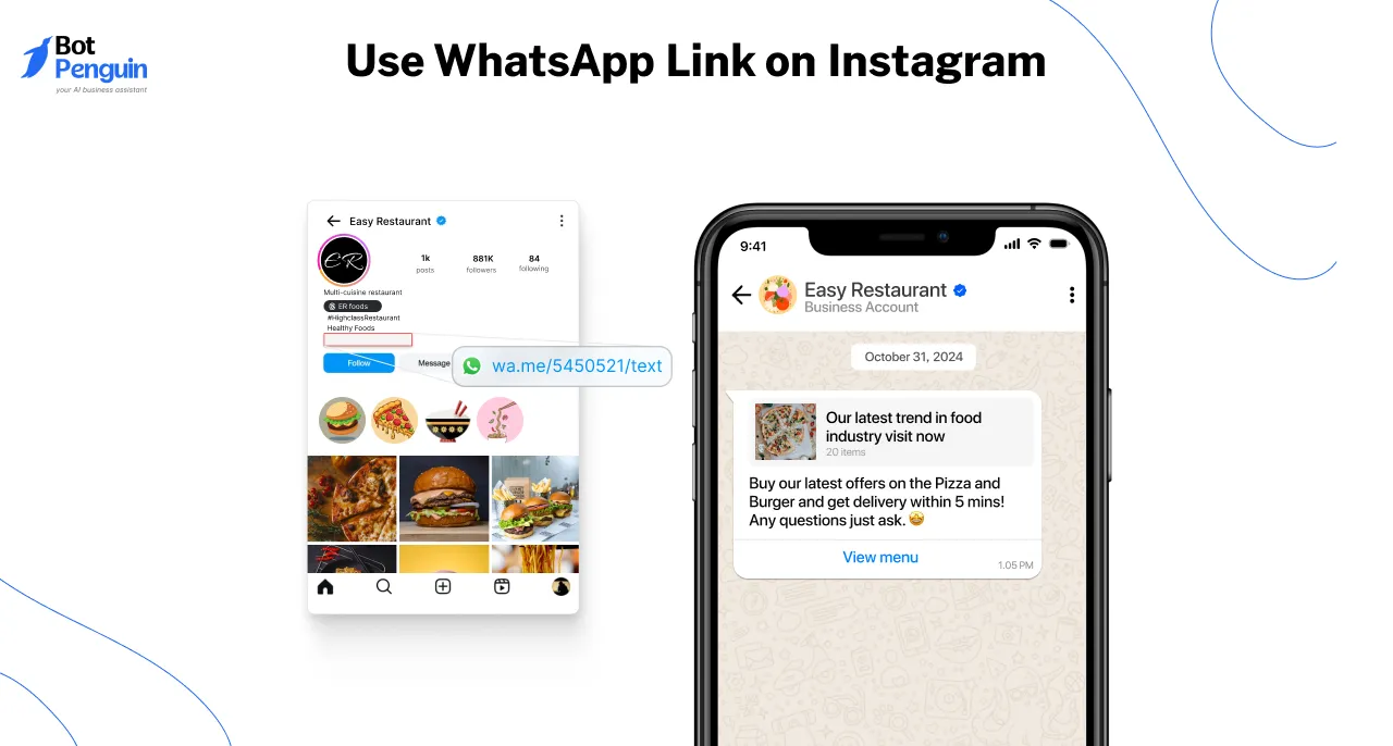Use WhatsApp Link on Instagram