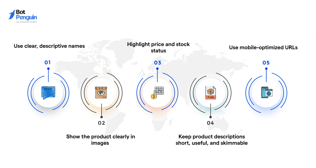 Tips for optimizing Instagram shop product listings including clear product names, high-quality images, pricing visibility, short descriptions, and mobile-friendly URLs.