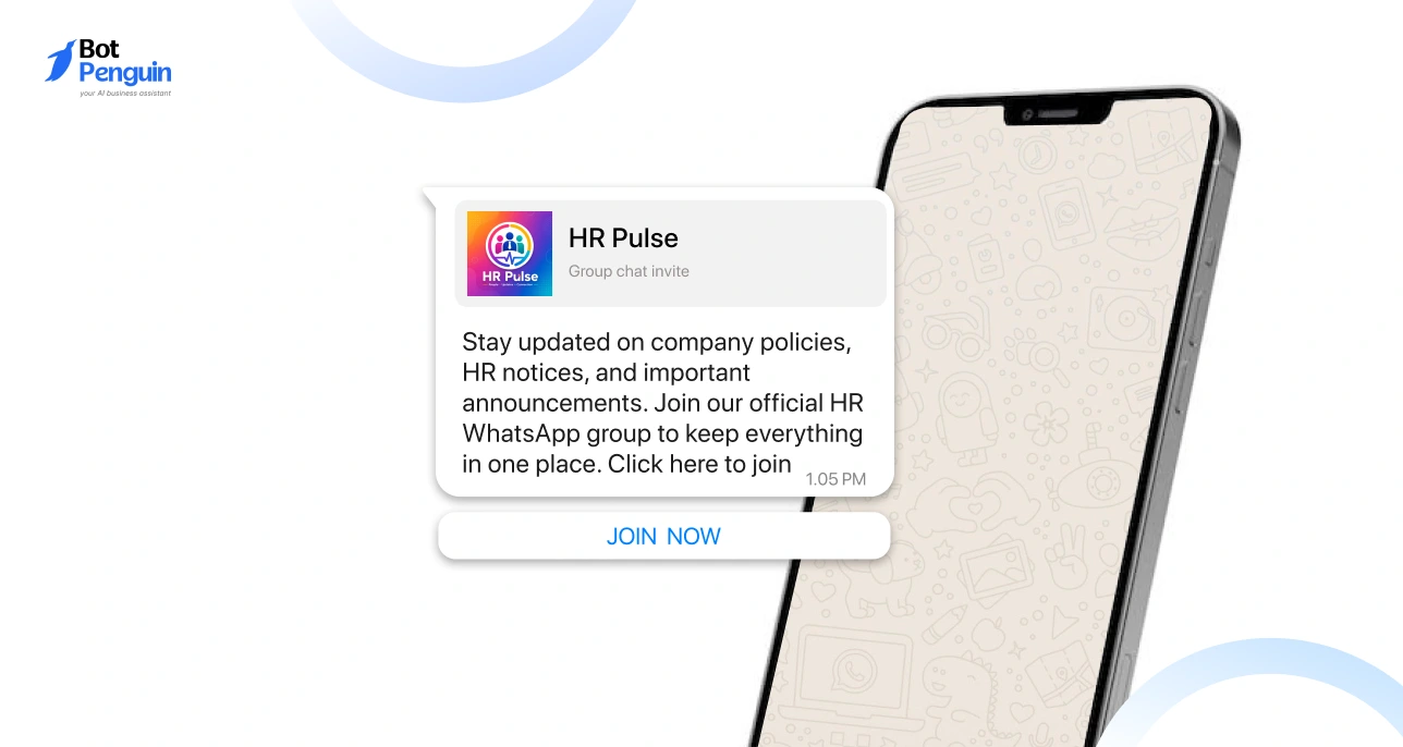 WhatsApp group invitation example for freelancers or professionals sharing updates, collaboration opportunities, and important announcements.