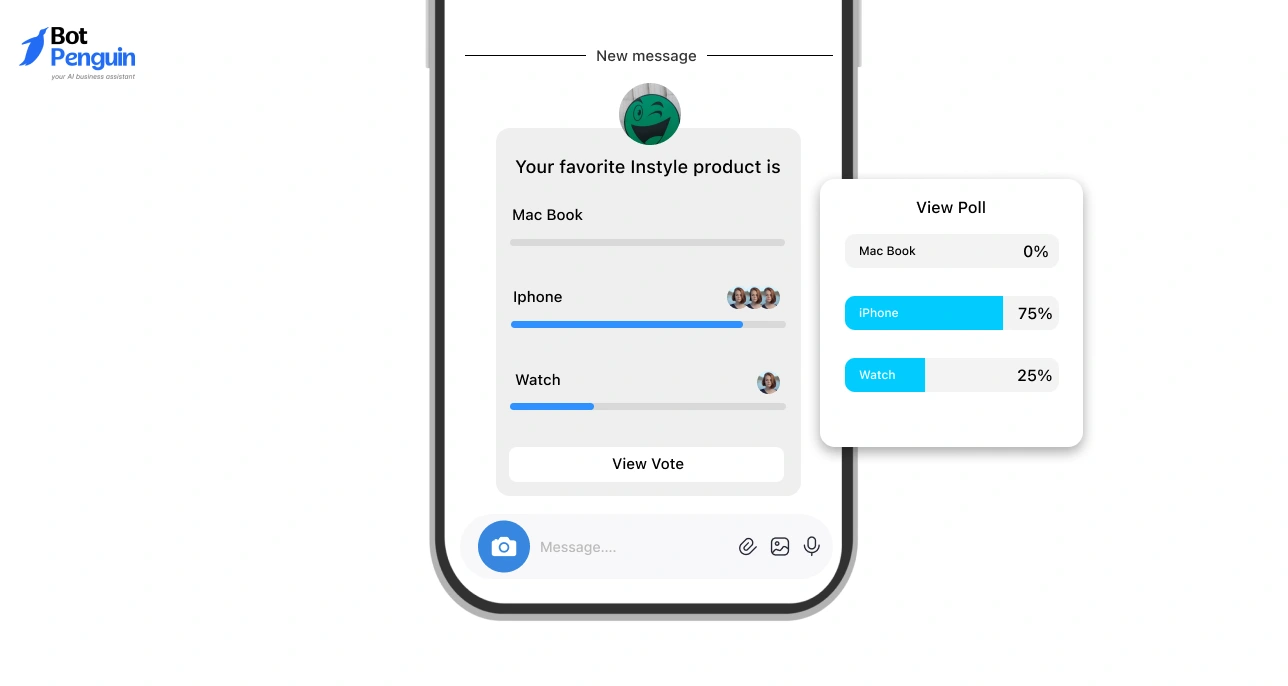 Instagram poll responses showing vote percentages on mobile screen