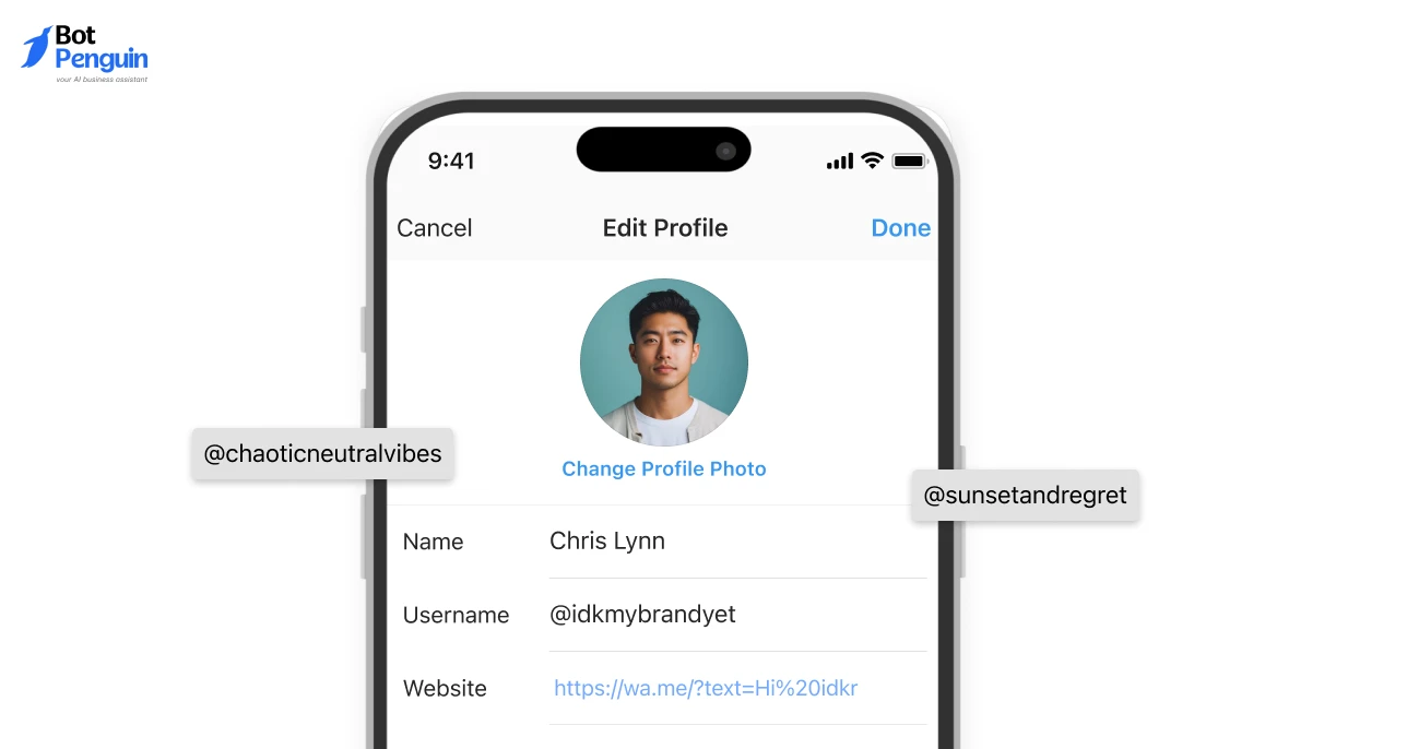 Creative and aesthetic Instagram username ideas displayed beside an Instagram profile example for inspiration.