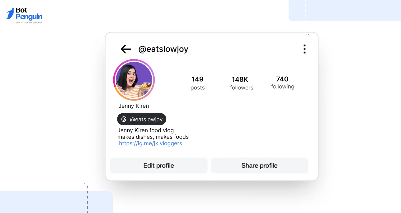 Food creator Instagram profile showcasing catchy food-themed username ideas for bloggers and influencers.
