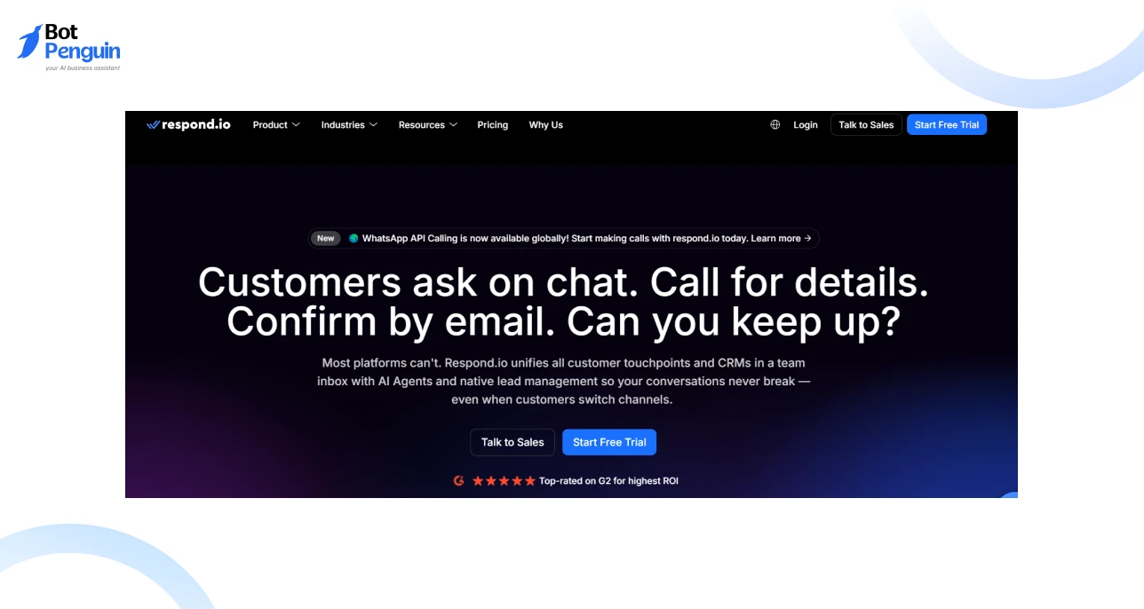 Respond.io is an omnichannel messaging platform