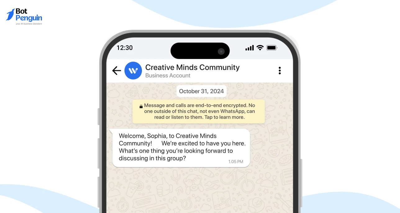 Personalized WhatsApp group welcome message for new members