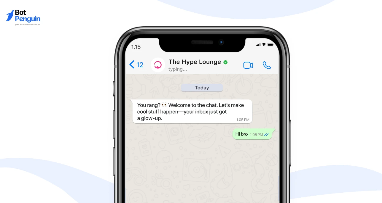 Fun and quirky WhatsApp welcome message for Gen Z audiences
