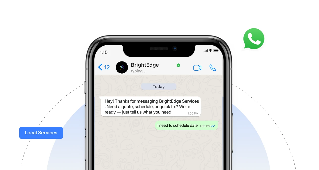WhatsApp welcome message example for local service businesses