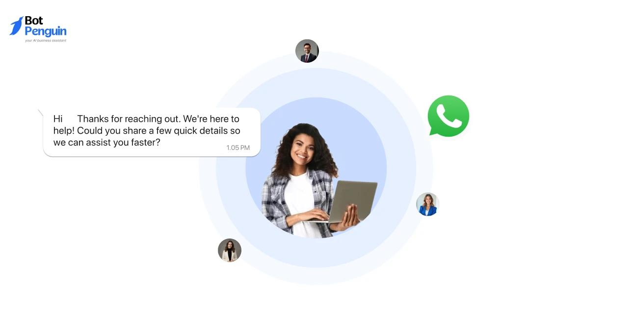 WhatsApp support welcome message asking customers for details