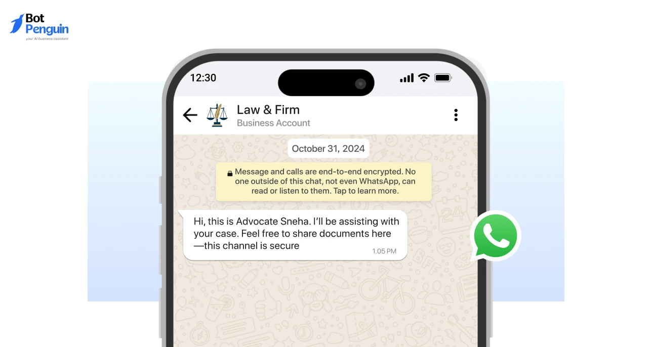Finance and legal WhatsApp introduction message example for client communication