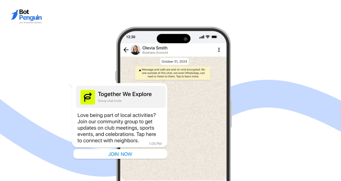 WhatsApp group invitation message example for local community activities