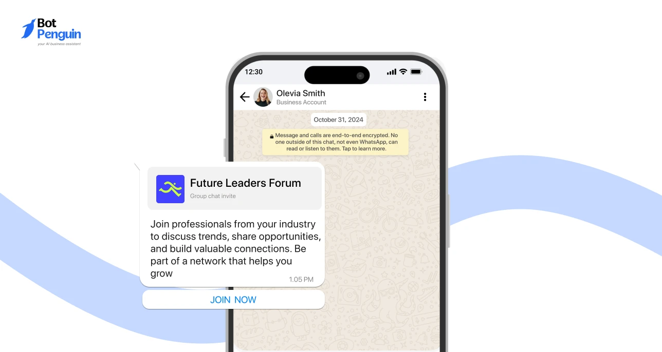 Professional WhatsApp group invitation example for industry networking groups