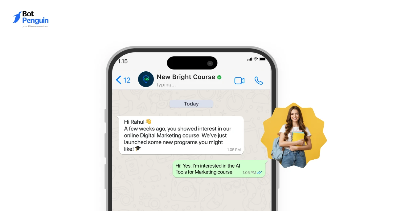 Personalized WhatsApp conversations for customer engagement and follow-ups