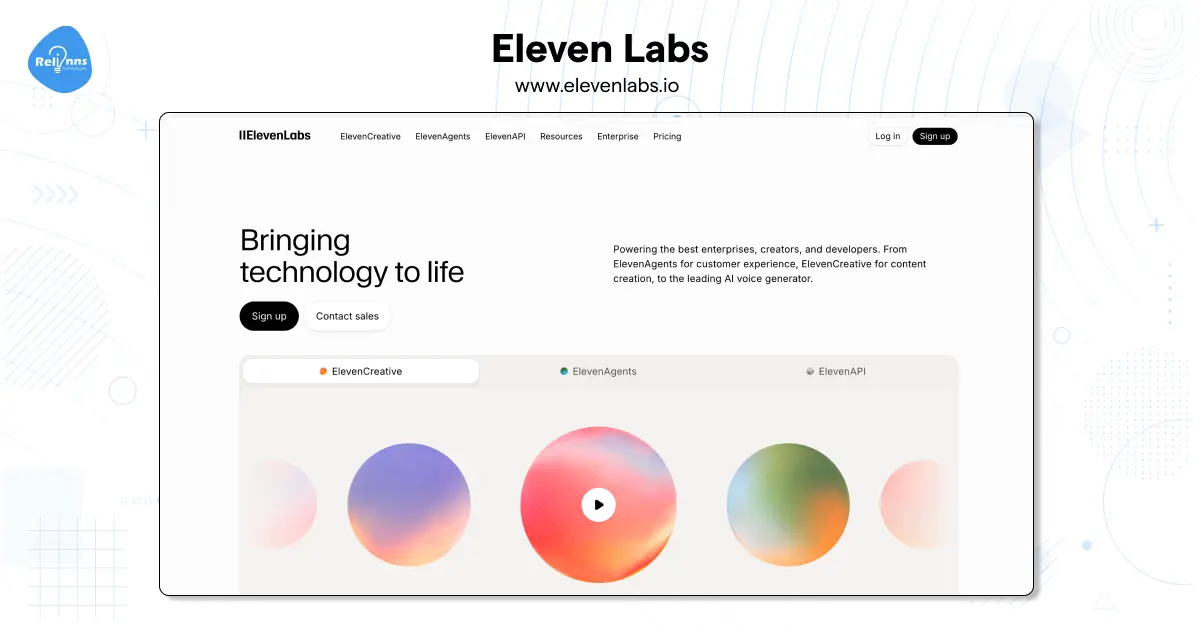Eleven Labs Homepage Screenshot 