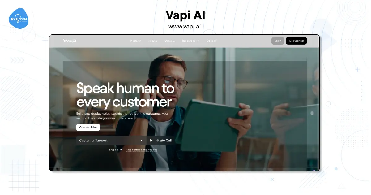 Vapi AI Homepage Screenshot 
